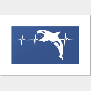 Funny Orca Heartbeat Design Killer Whale Posters and Art